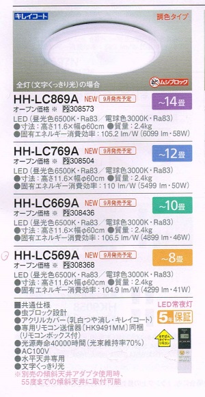 Panasonic LEDシーリングライト HH-LC569A