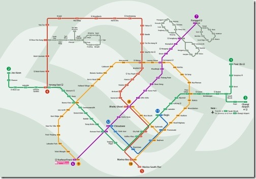 シンガポールMRTの路線図全体