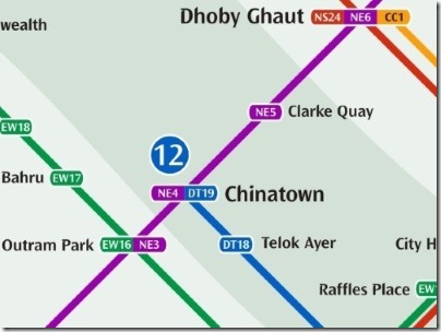 シンガポールのMRT駅チャイナタウン路線図