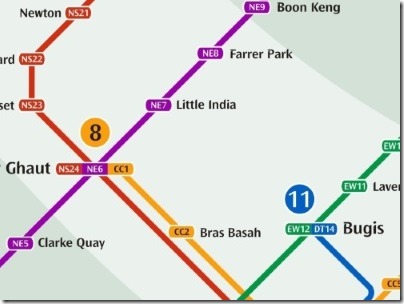シンガポールのMRT駅リトルインディア路線図