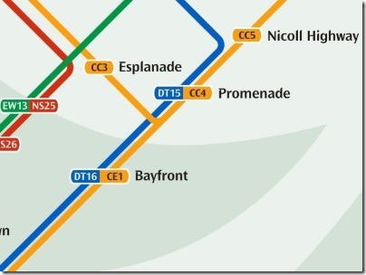 シンガポールのMRT駅プロムナード路線図
