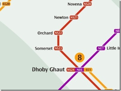 シンガポールのMRT駅オーチャード路線図