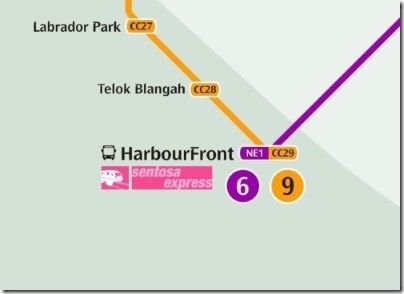 シンガポールのMRT駅ハーバーフロント路線図